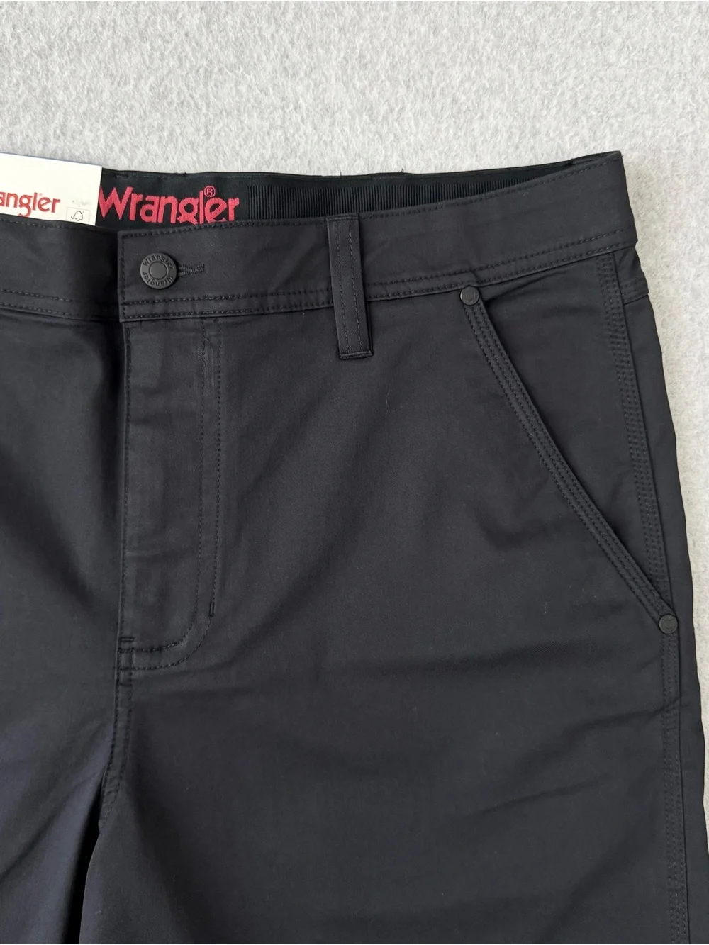 Wrangler Utility Shorts Mens 36 Black Performance Stretch Flex Waistband NWT